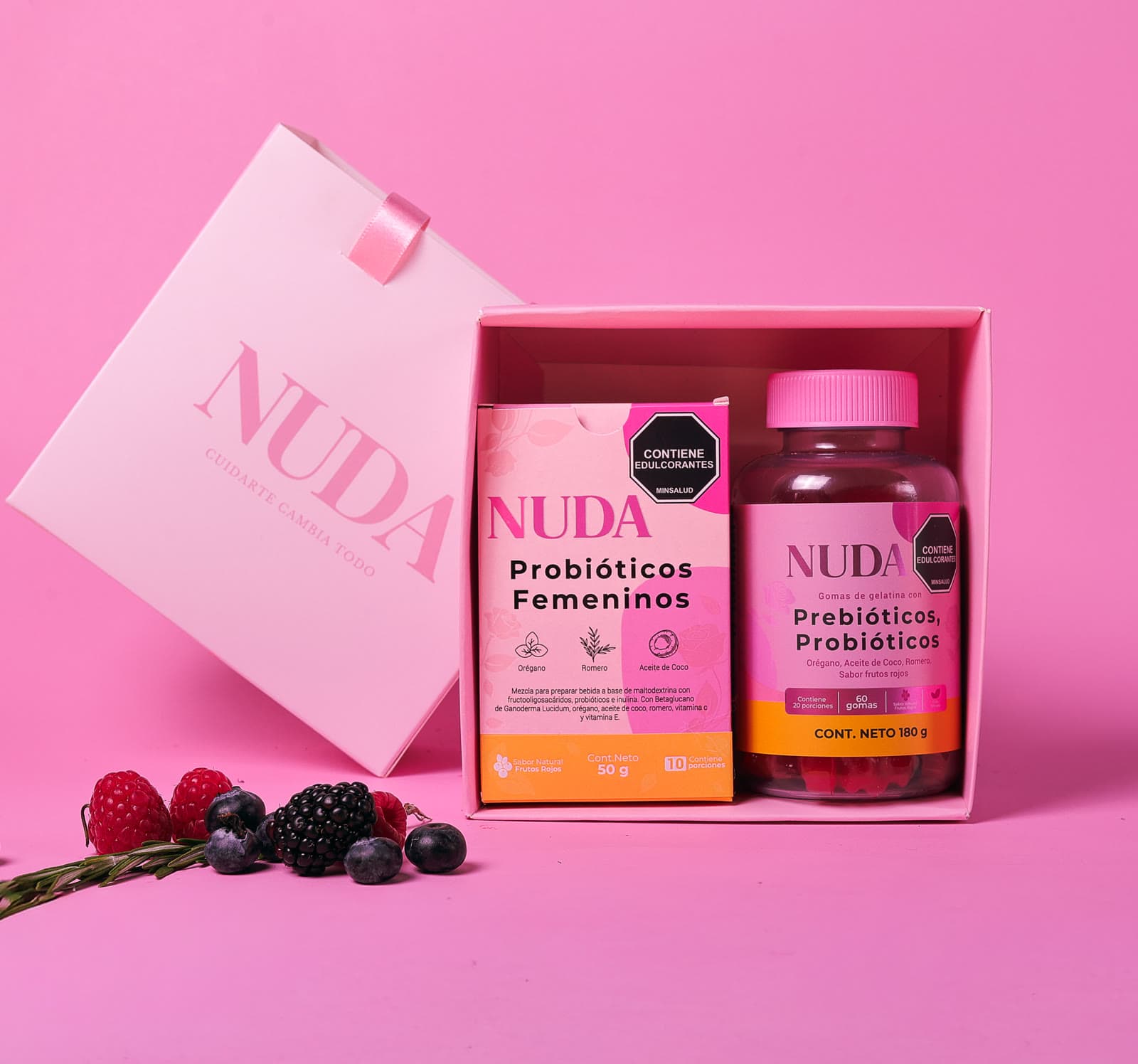 Packshot NUDA · caja abierta