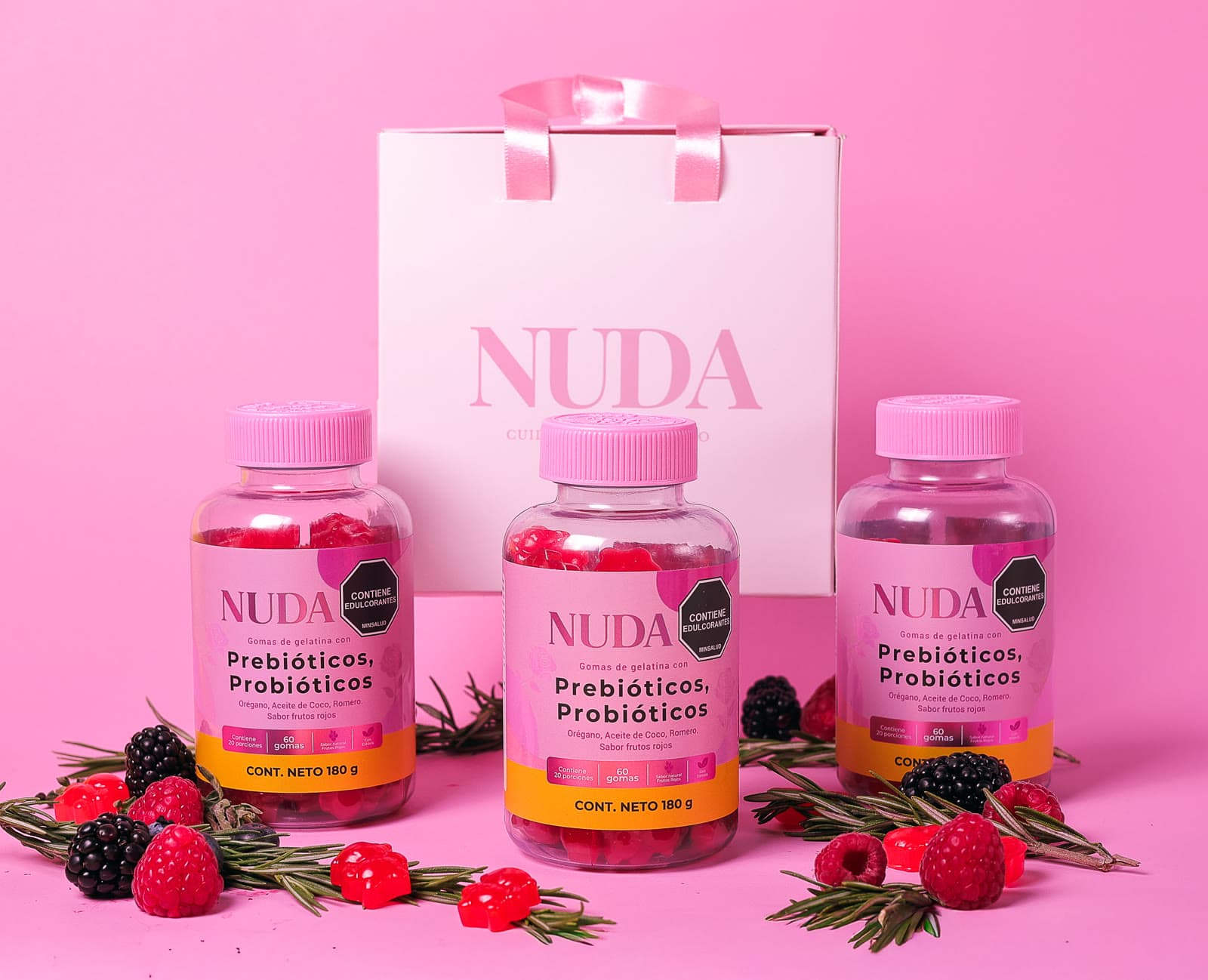 Trío de packshots NUDA